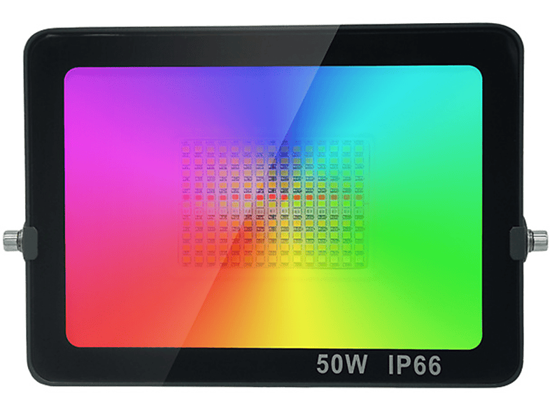 LACAMAX 50W Farbflutlicht-WiFi Bluetooth-Verbindung, APP-Fernbedienung, LED sieben Farben Deko Beleuchtung, Schwarz, Weiß, Gelb