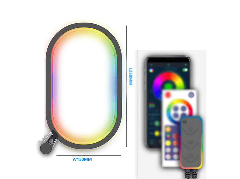 LACAMAX RGB-Ambientebeleuchtung - Bluetooth-Konnektivität, einstellbar Deko Licht Beleuchtung, sanftes Weiß, Gelb Schwarz, Sprachsteuerung