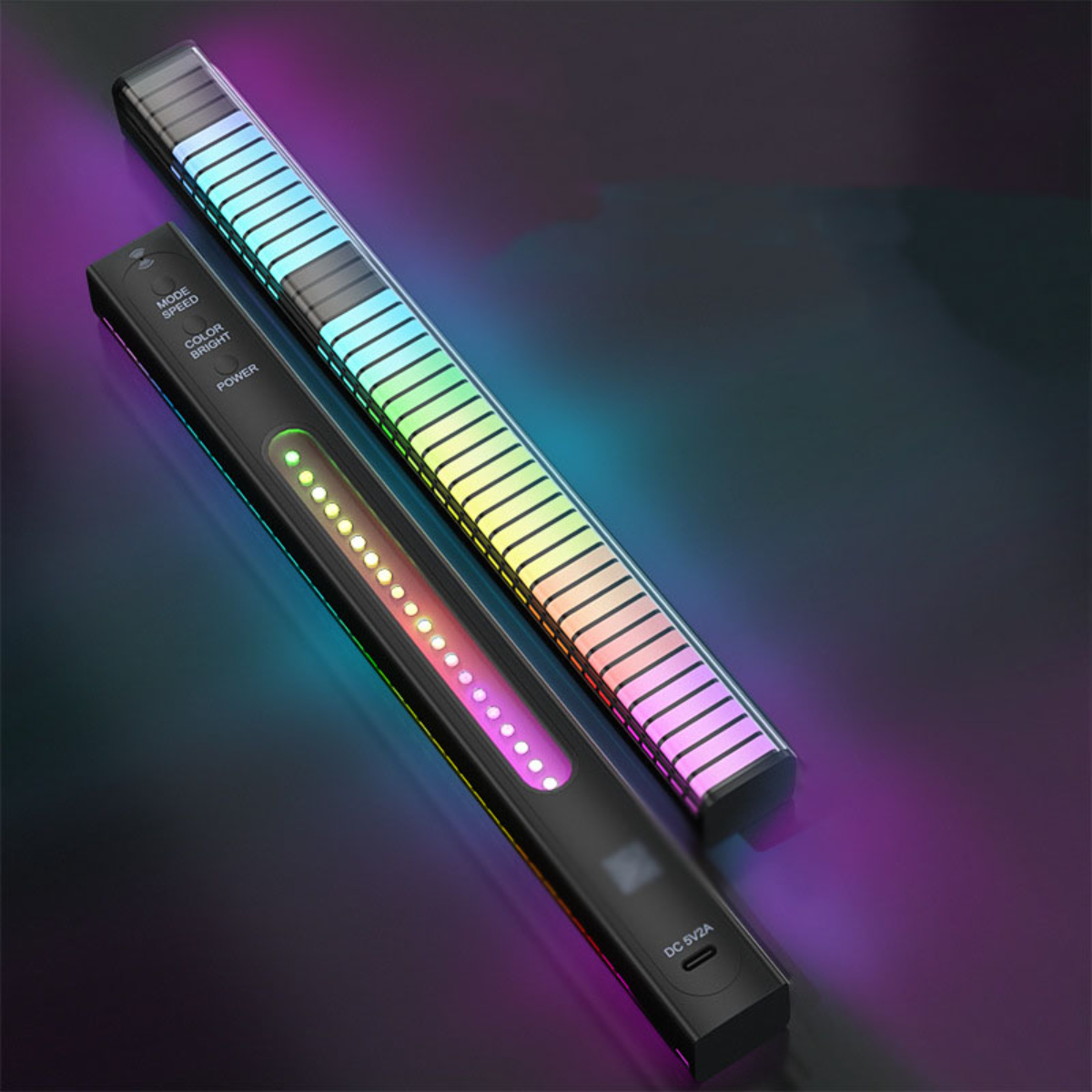 Beleuchtung, schillernde Lichter-Batterie-Modell Weiß, LACAMAX Deko bunte Pickup-Rhythmus-Licht-APP-Steuerung, Schwarz, Gelb RGB-Sound-Steuerung