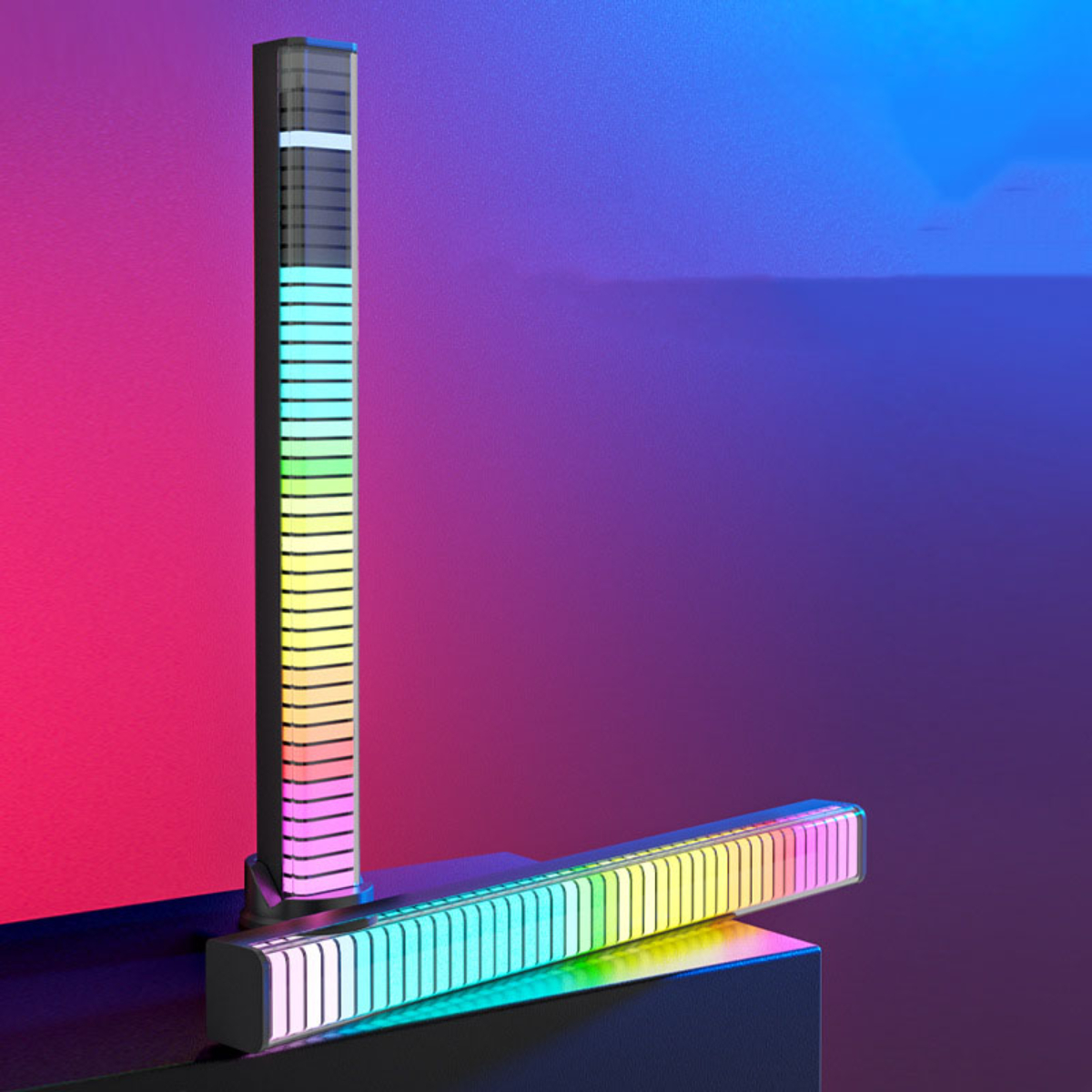Schwarz, bunte Beleuchtung, Weiß, Gelb Pickup-Rhythmus-Licht-APP-Steuerung, RGB-Sound-Steuerung schillernde Lichter-Batterie-Modell LACAMAX Deko