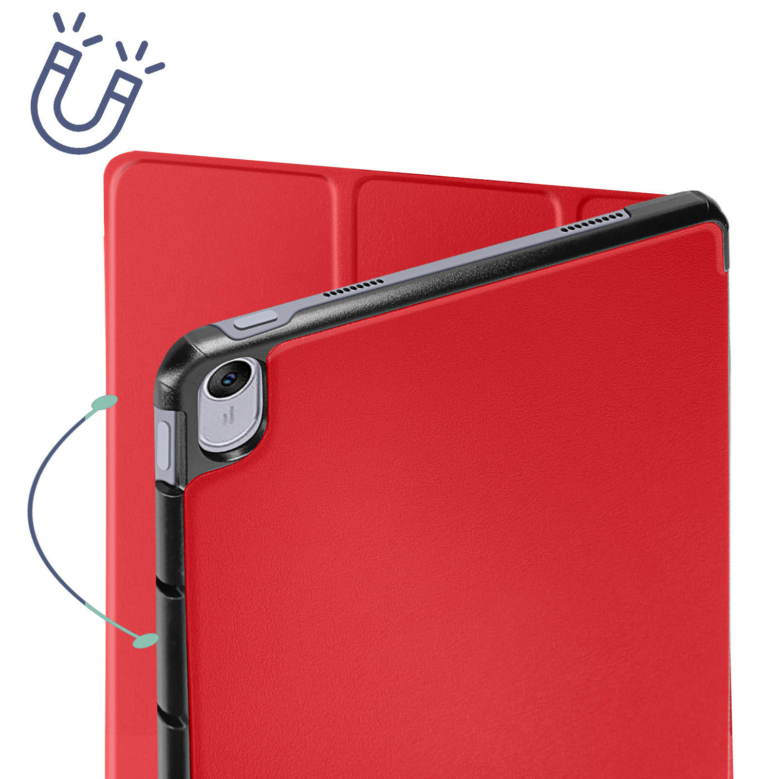 AVIZAR für Bookcover Kunstleder, Rot Etui Huawei Trifold Series