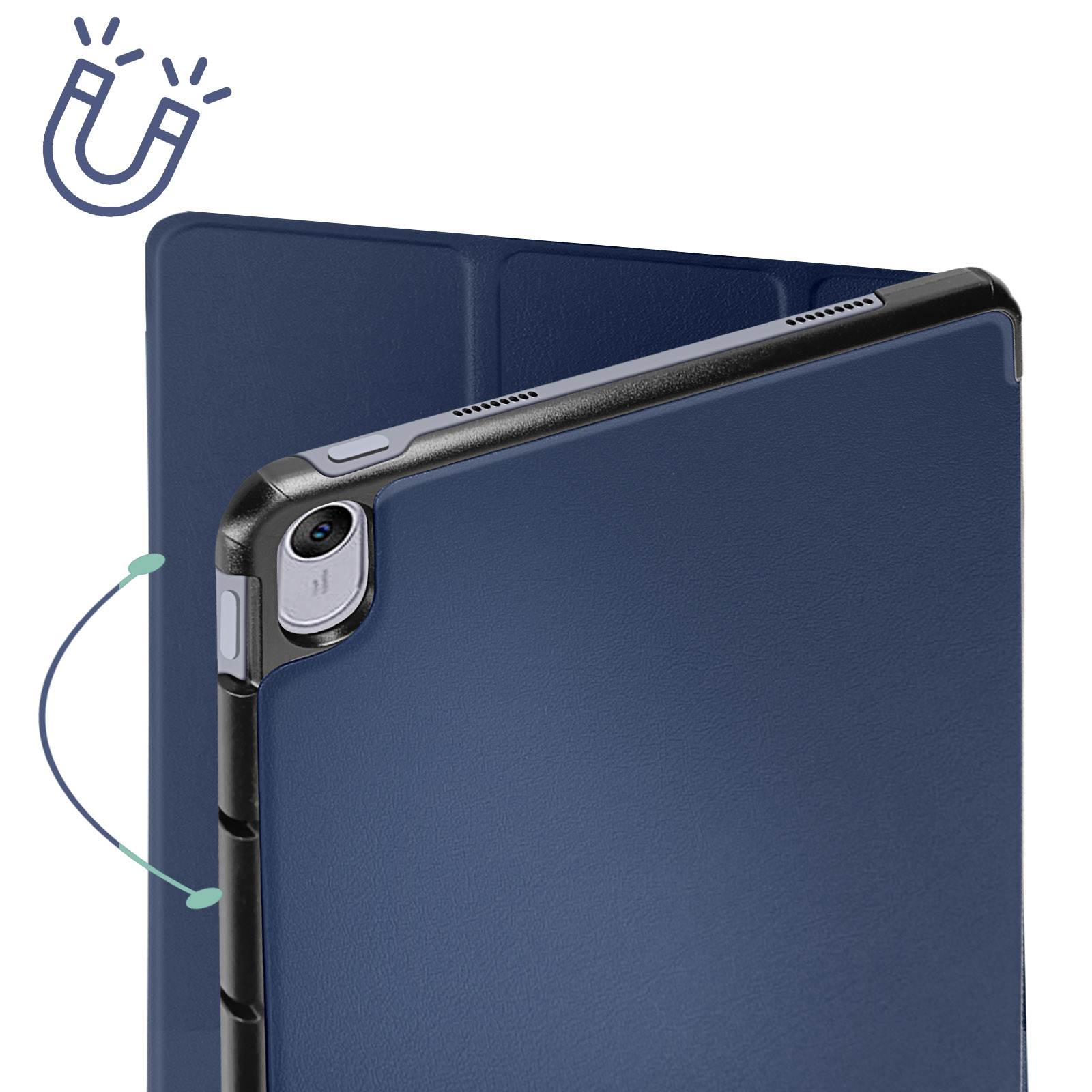 Bookcover Etui Huawei Trifold AVIZAR für Dunkelblau Series Kunstleder,