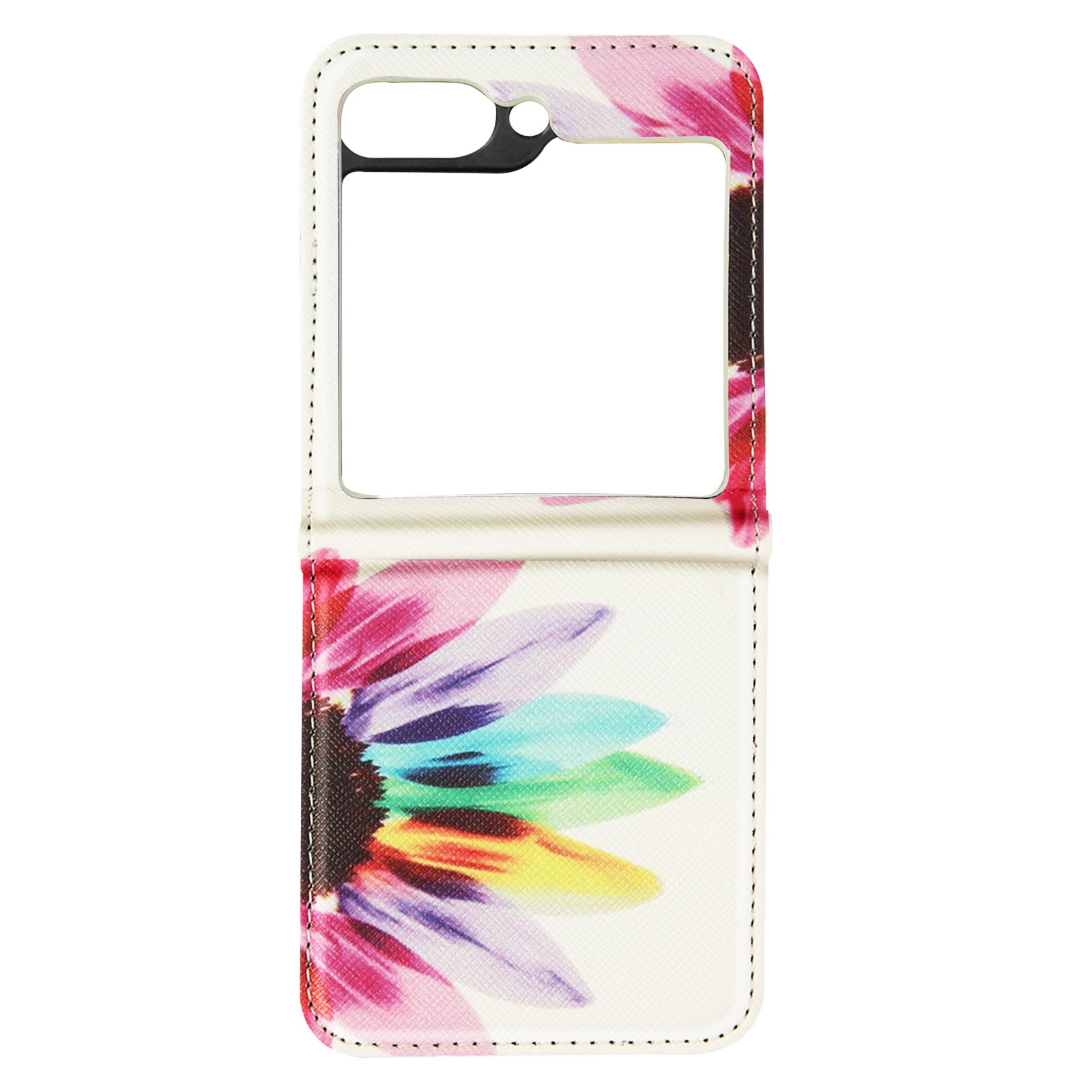 Sun AVIZAR 5, Z Flip Bunt Samsung, Galaxy Backcover, Flower Kunstlederhülle Series,
