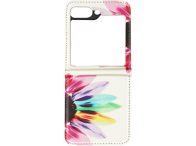 AVIZAR Sun Flower Flip Backcover, Galaxy Samsung, Series, Bunt Kunstlederhülle 5, Z