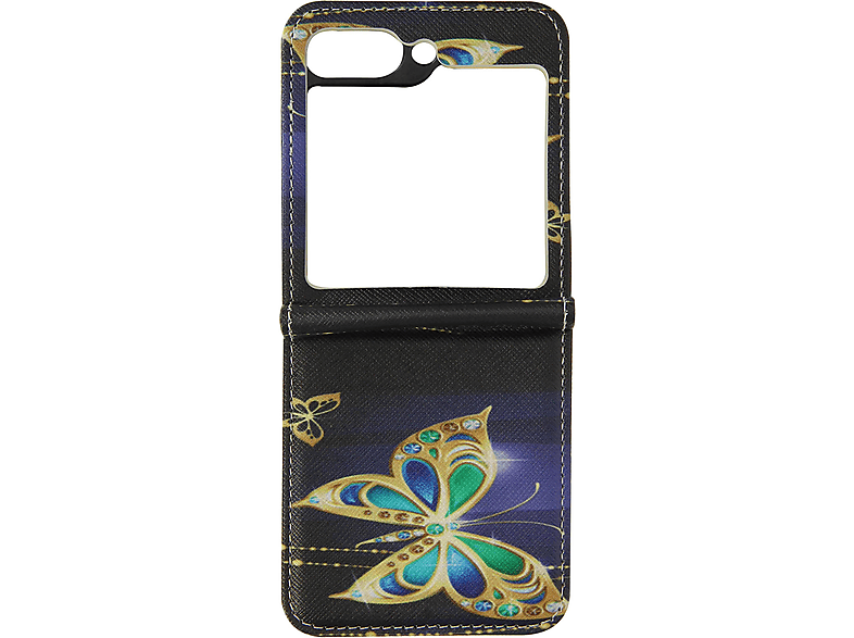 AVIZAR Butterfly Kunstlederhülle Series, Backcover, Samsung, Galaxy Z Flip 5, Schwarz