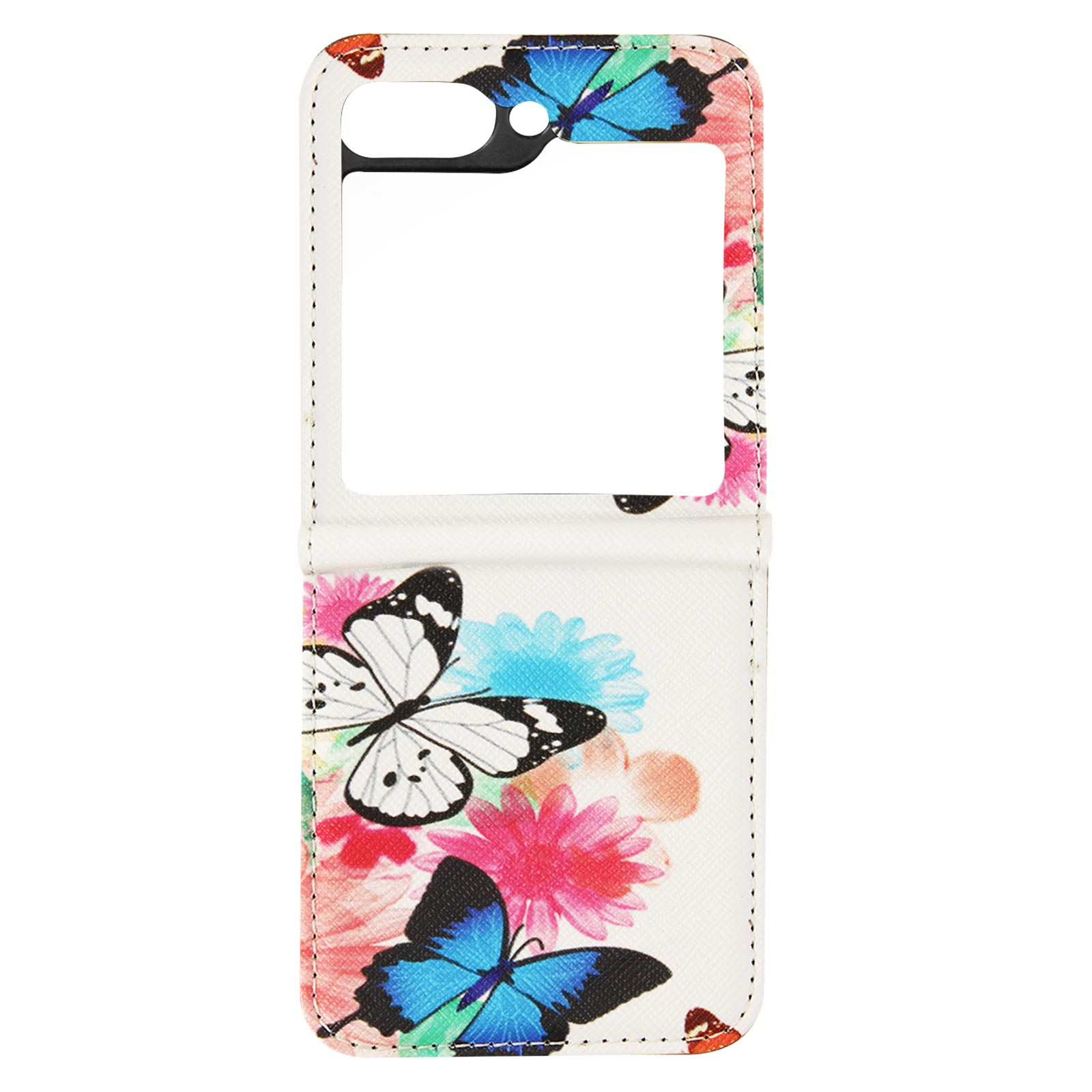 5, Weiß Galaxy AVIZAR Kunstlederhülle Butterfly Flip Samsung, Z Backcover, Series,