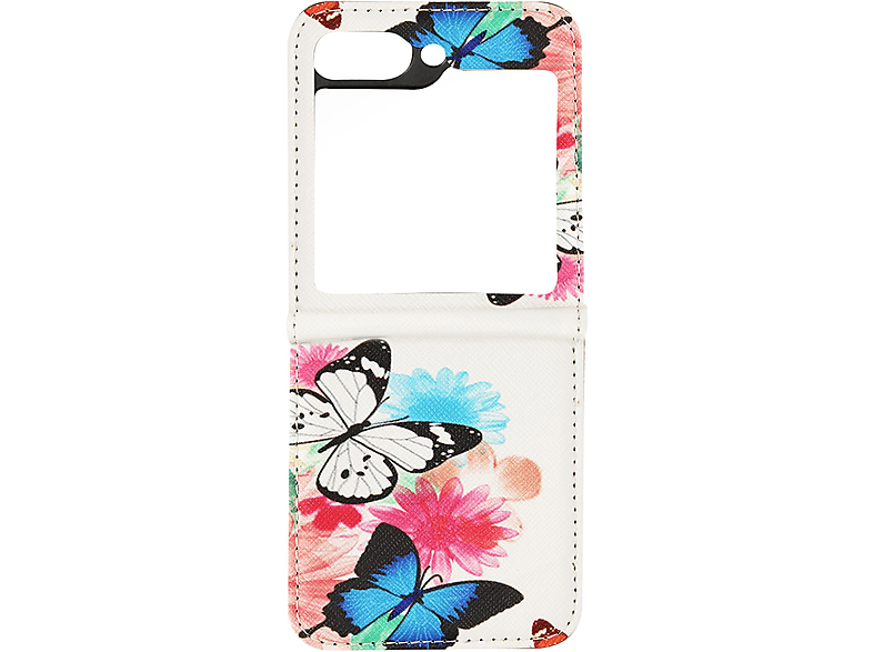 AVIZAR Butterfly Kunstlederhülle Series, Backcover, Weiß Z 5, Samsung, Galaxy Flip