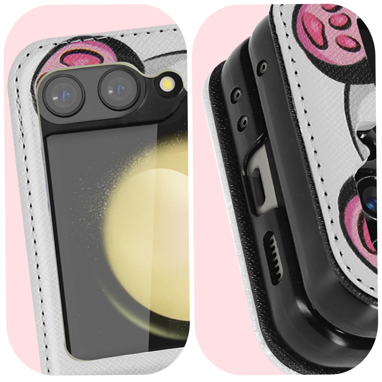 Z Panda Backcover, Galaxy Samsung, Series, Kunstlederhülle 5, Weiß Flip AVIZAR