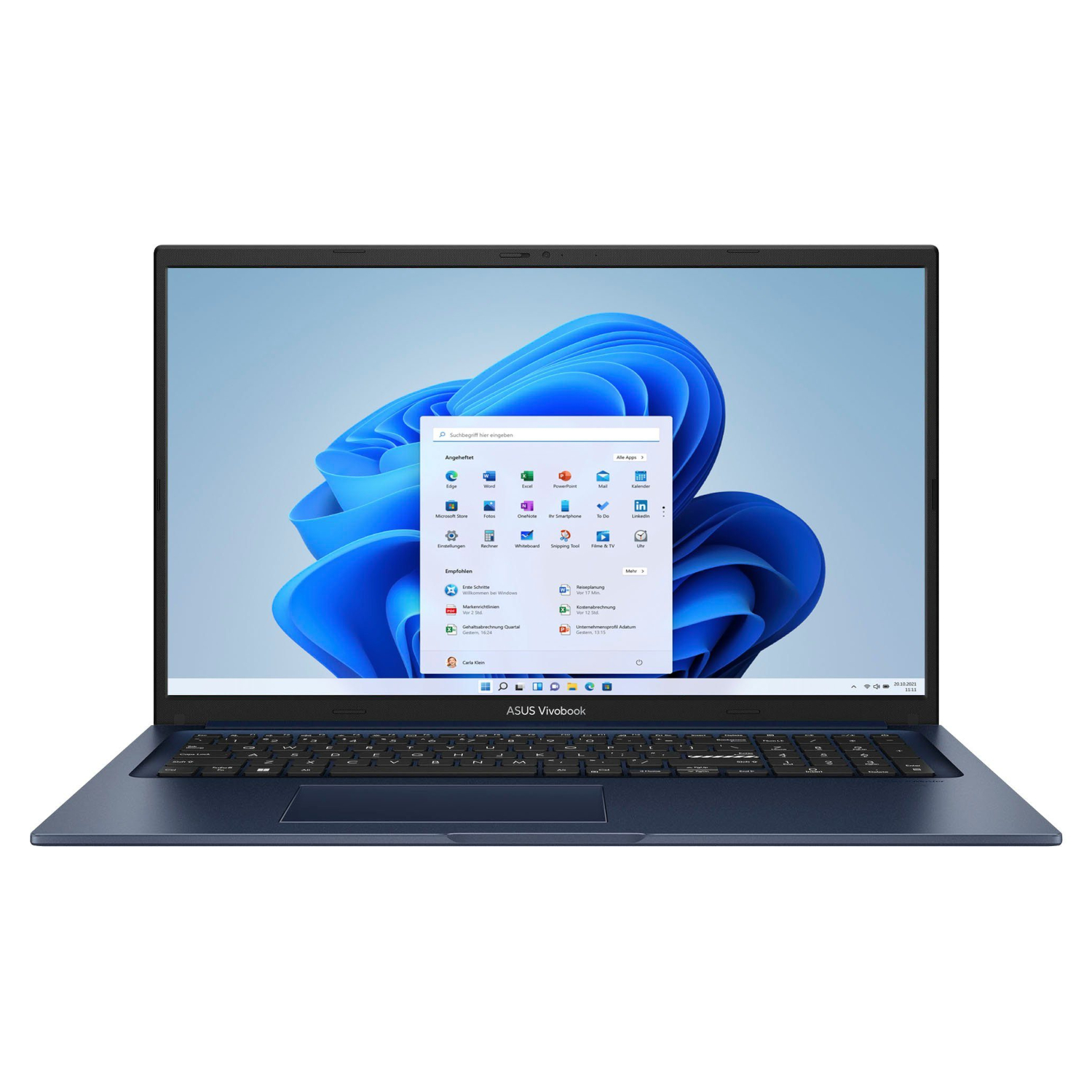ASUS Vivobook GB X-Serie, Quiet 12 Pro, Notebook 17,3 GB Office mit RAM, 2021 Blue fertig 2000 Intel®, Zoll SSD, eingerichtet, Display