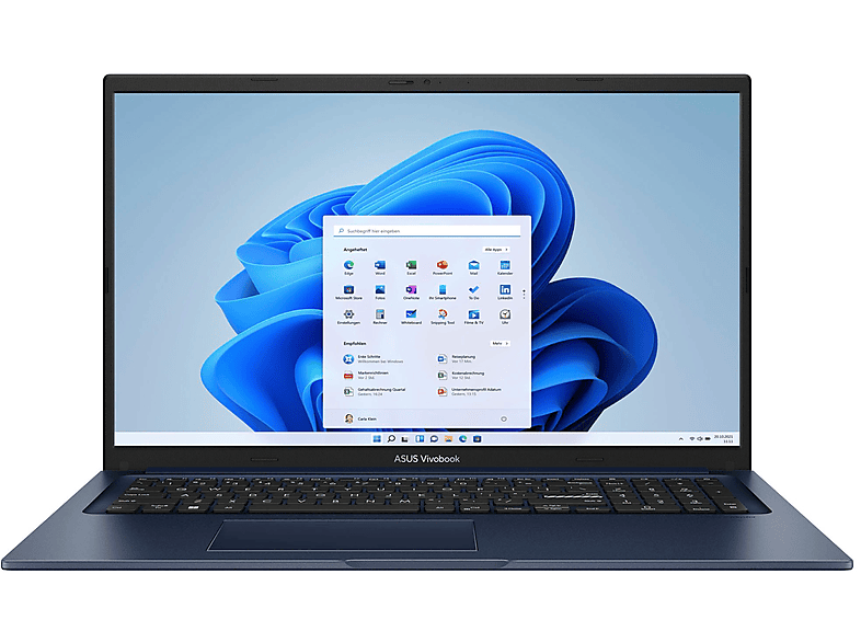 ASUS Vivobook X-Serie, fertig eingerichtet, Office 2021 Pro, Notebook mit 17,3 Zoll Display, Intel®, 12 GB RAM, 1000 GB SSD, Quiet Blue