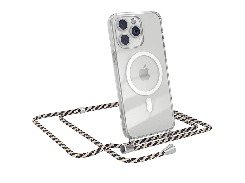 Hülle Pro EAZY Apple, iPhone CASE Magsafe 15 mit Taupe Camouflage Max, Handykette, Umhängetasche,