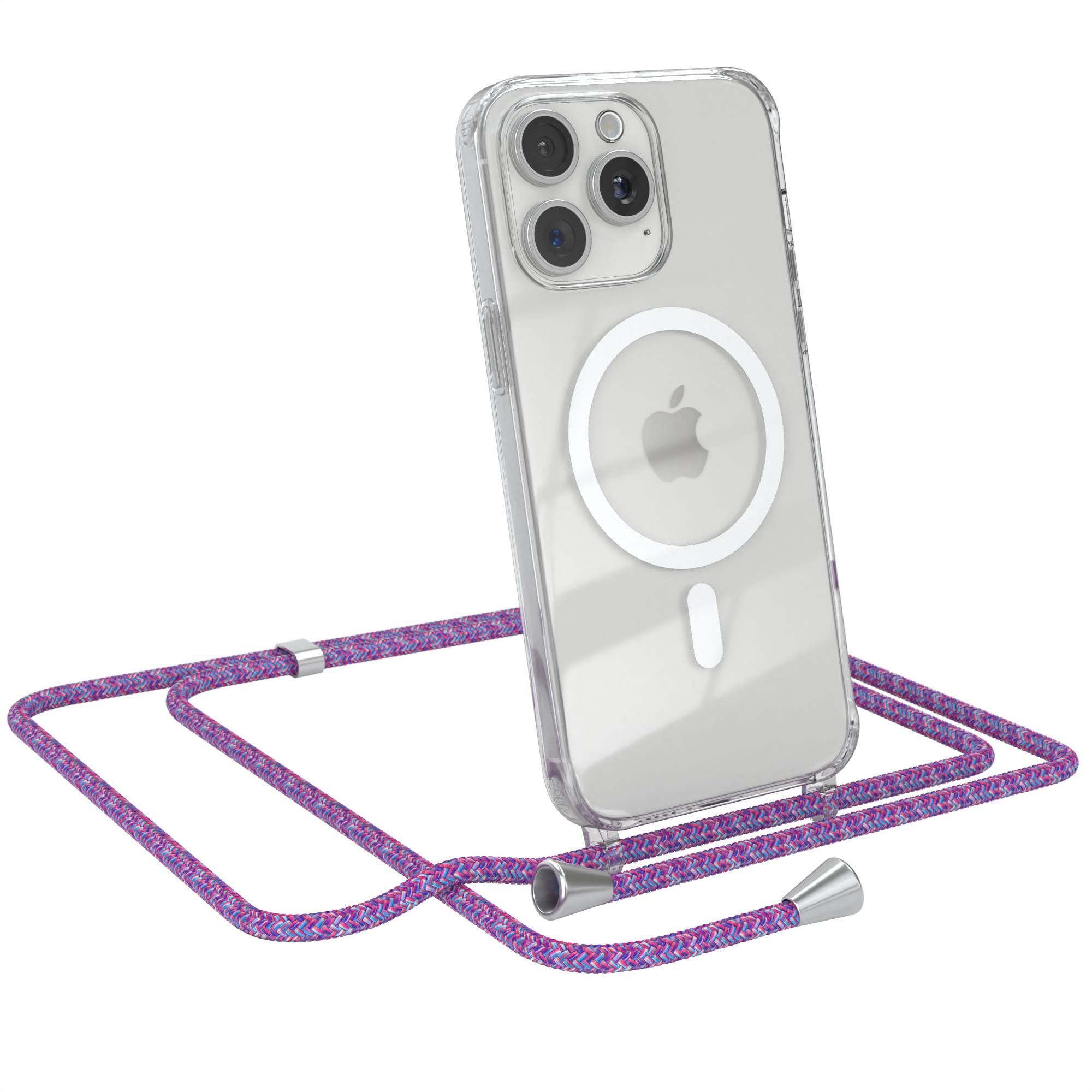 15 Pro Hülle Handykette, Clips Silber CASE Violett Magsafe mit Max, EAZY iPhone Apple, / Umhängetasche,