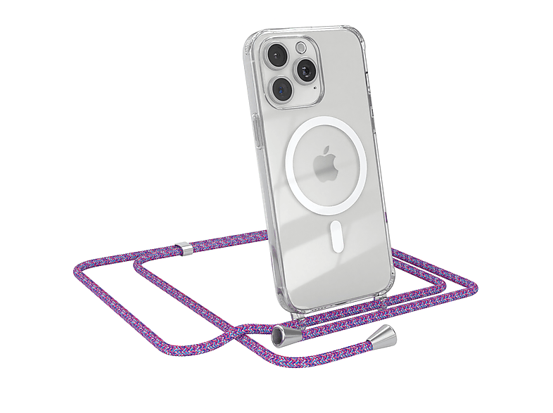 CASE / 15 Silber Max, Clips Magsafe Apple, Pro mit iPhone Umhängetasche, Violett Handykette, Hülle EAZY
