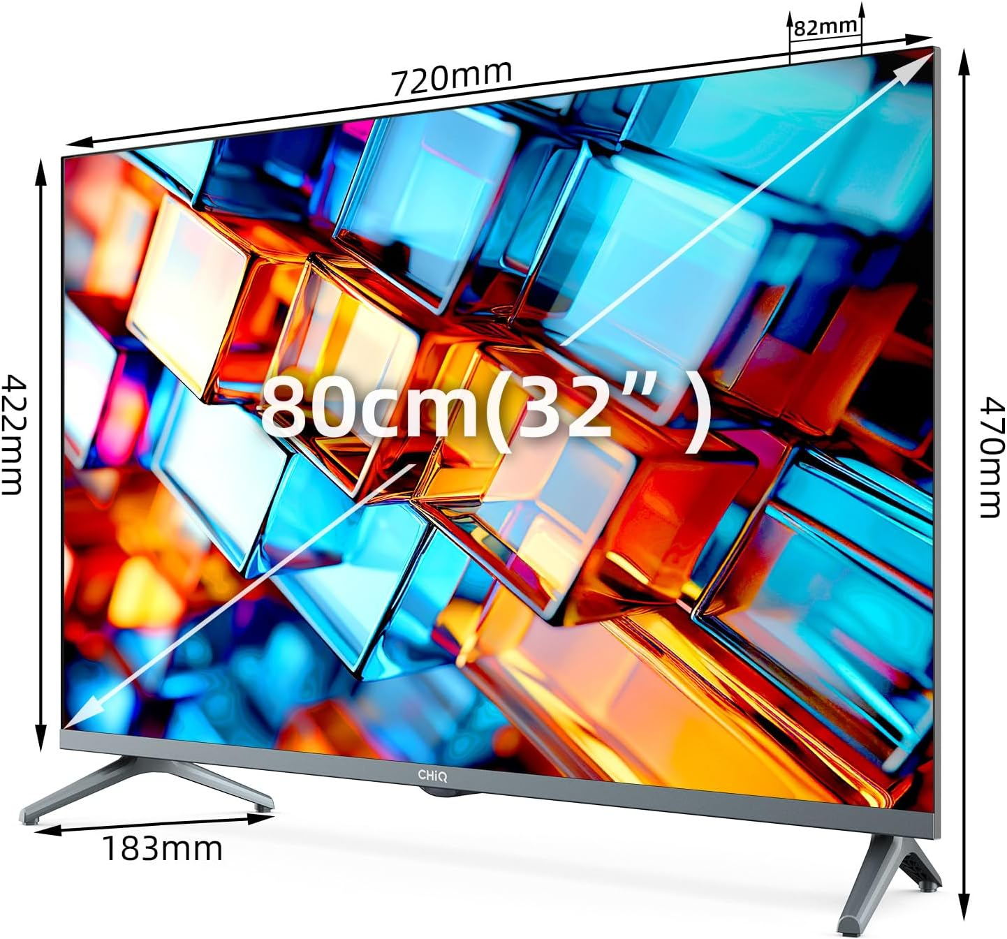 SMART TV cm, CHIQ (Flat, Google L32QM8G Zoll 80 / TV, 32 Full-HD, QLED TV)