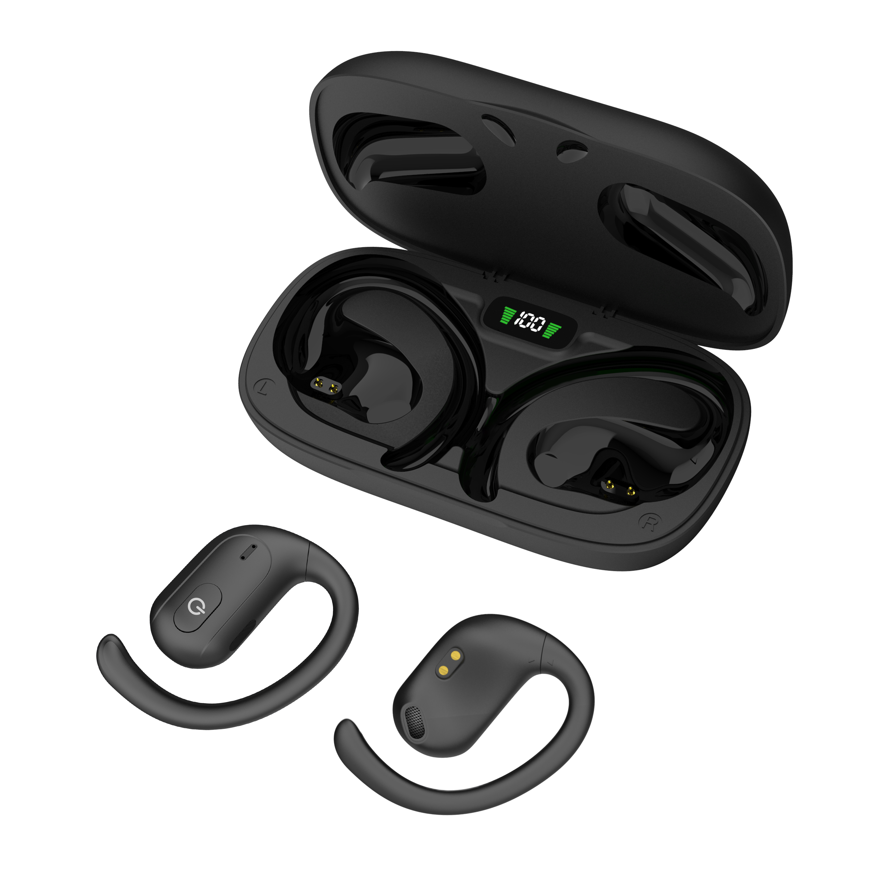 Kopfhörer MIRUX Open-ear Wireless Stereo Schwarz Sport, Lento