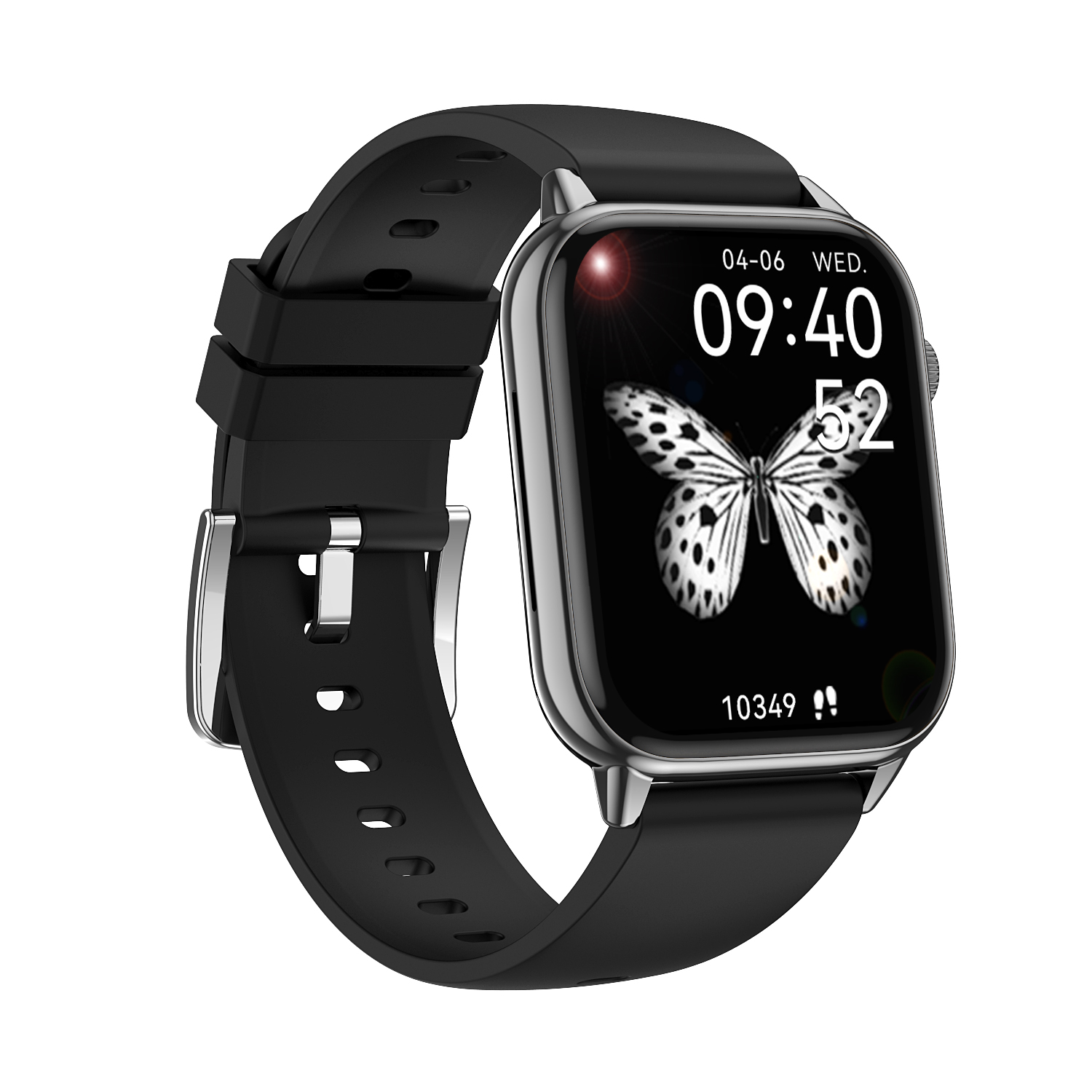 NFC Fitness MIRUX Schwarz Silikon, Smartwatch BT-Anruf Tracker HD11SW