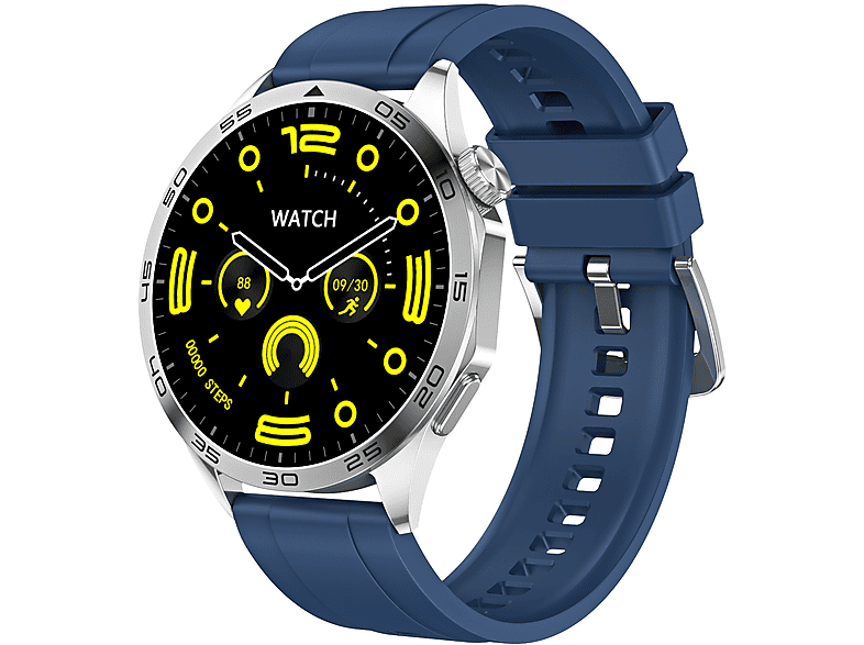BT-Anruf Blau MIRUX Tracker GT4 Fitness BL Smartwatch Silikon/leder,