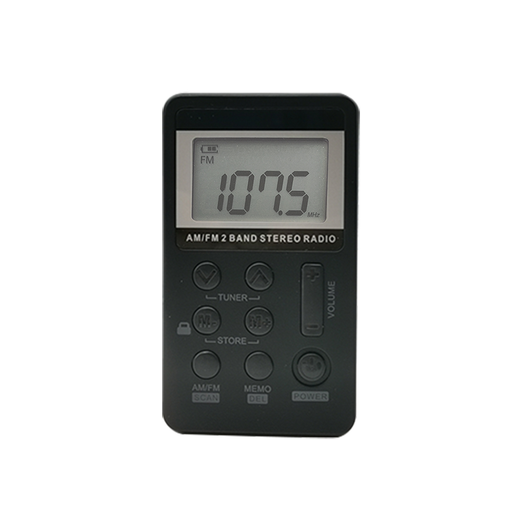 BRIGHTAKE Radio Mini FM/AM FM, Schwarz mit Lithium-Batteriebetrieb Radio, AM, Draagbare