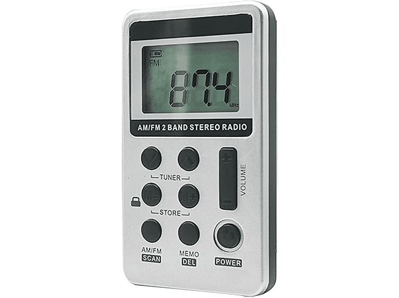 Radio, AM, FM, FM/AM Mini Weiß BRIGHTAKE Radio Draagbare mit Lithium-Batteriebetrieb