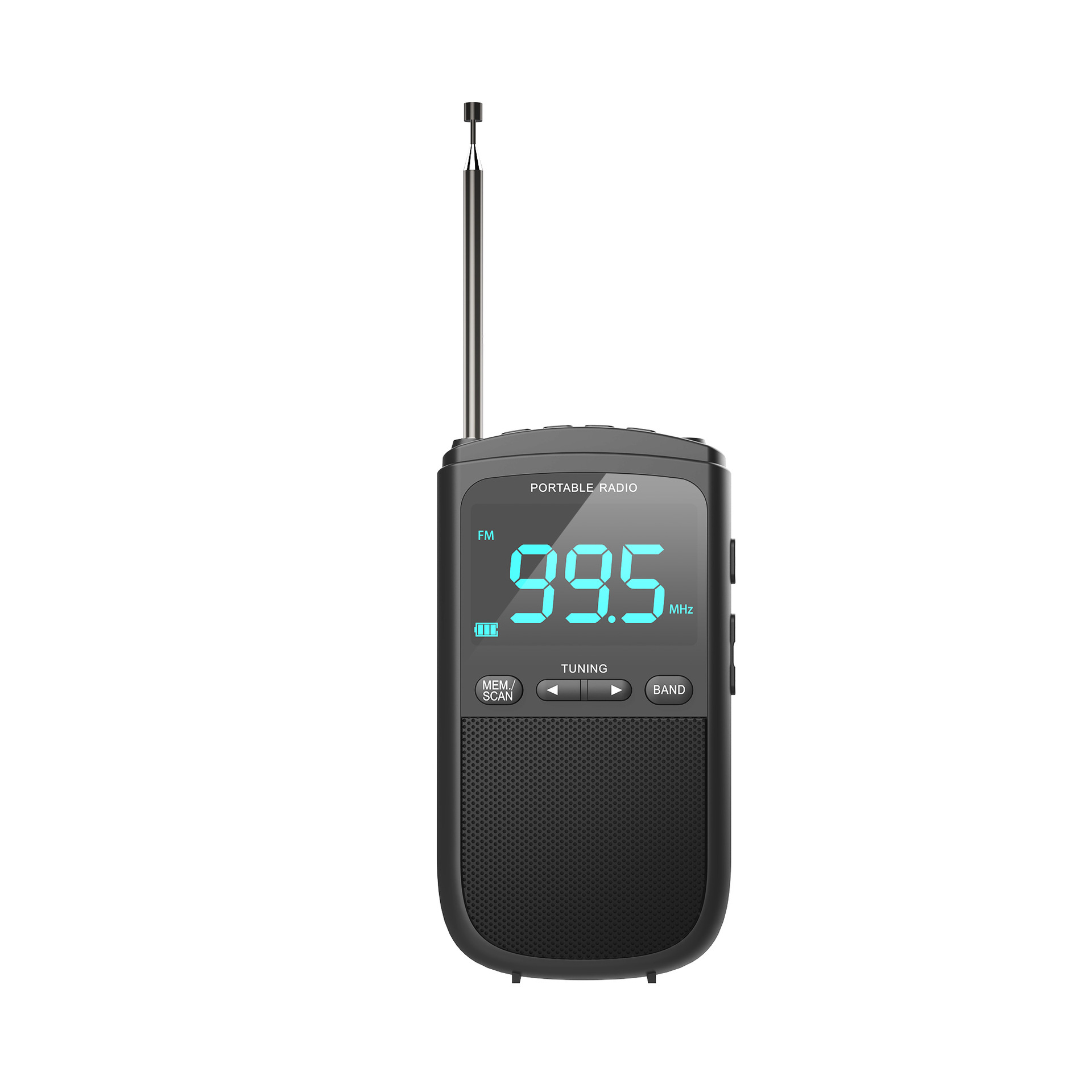 Mini-Taschenradio FM, Digitales Schwarz,silber BRIGHTAKE FM/AM Radio, Tragbares USB-Schnittstelle AM, Radio
