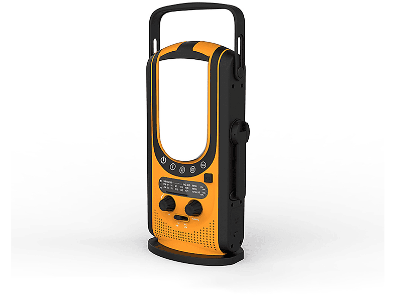 BRIGHTAKE Tragbares Solarbetriebenes Notfallradio mit Dynamo Radio Radio, FM und FM, Schwarz,orange USB