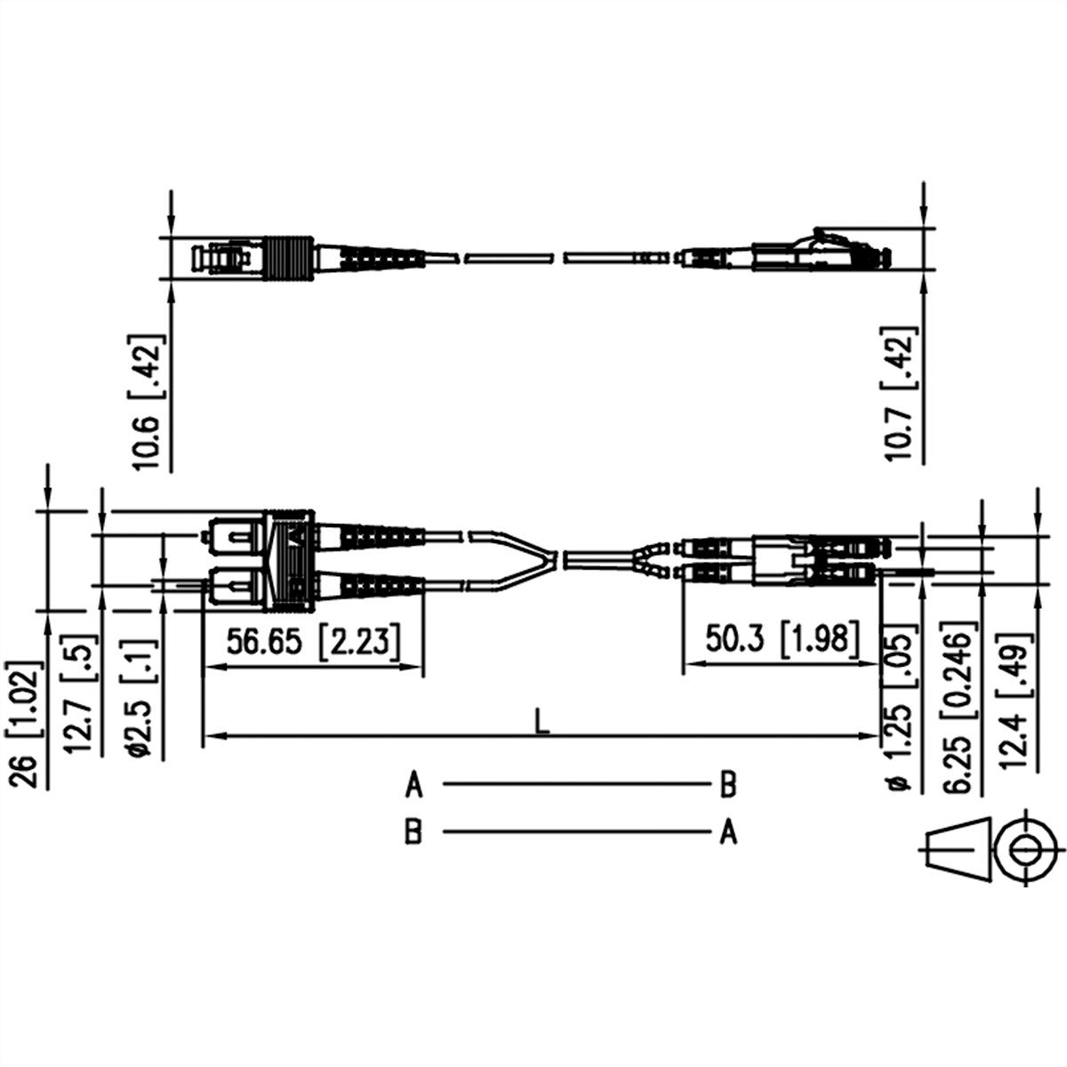 METZ OpDAT Patchkabel m 15 SC-D/LC-D OS2, Netzwerkkabel