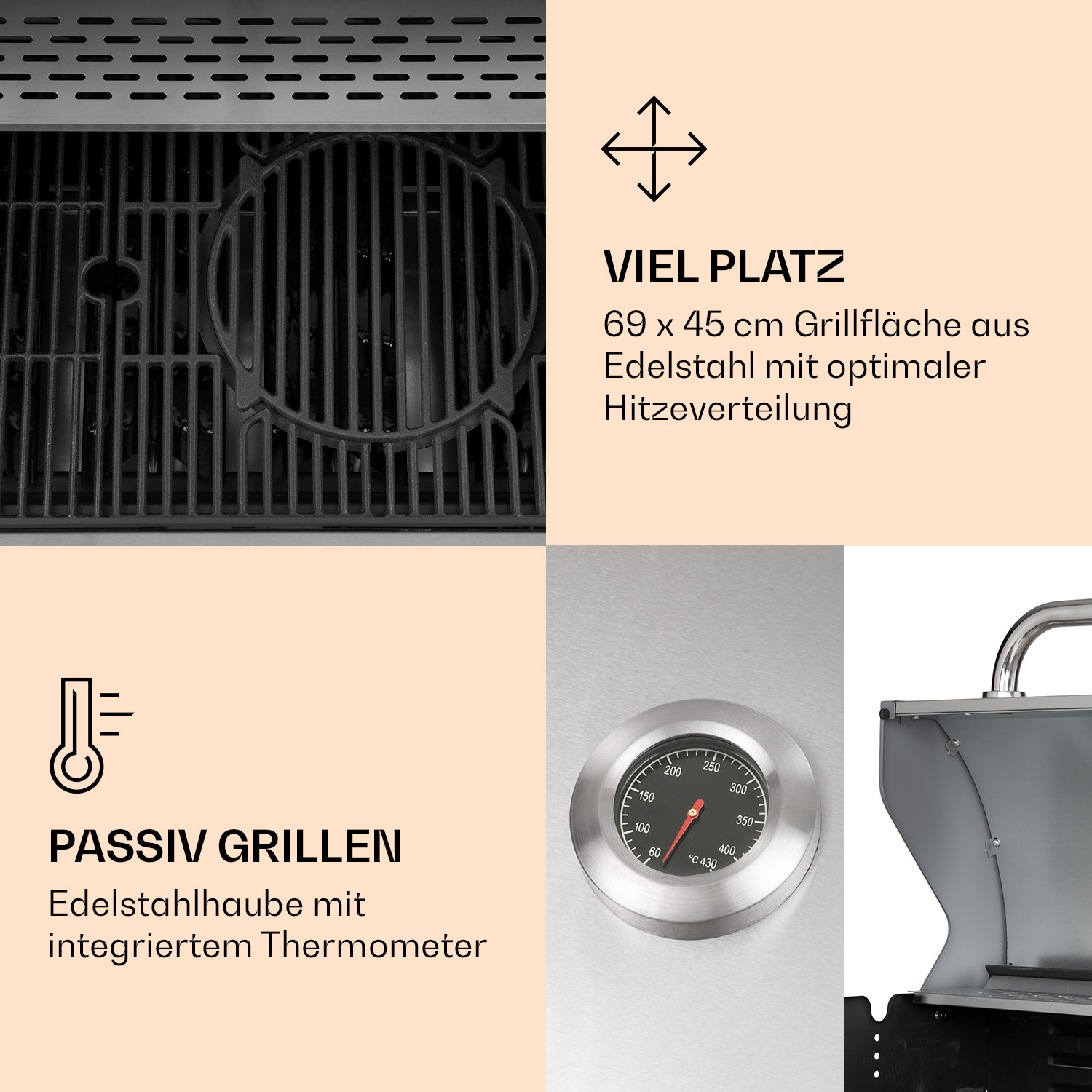 Gasgrill, KLARSTEIN Lucifer Grau