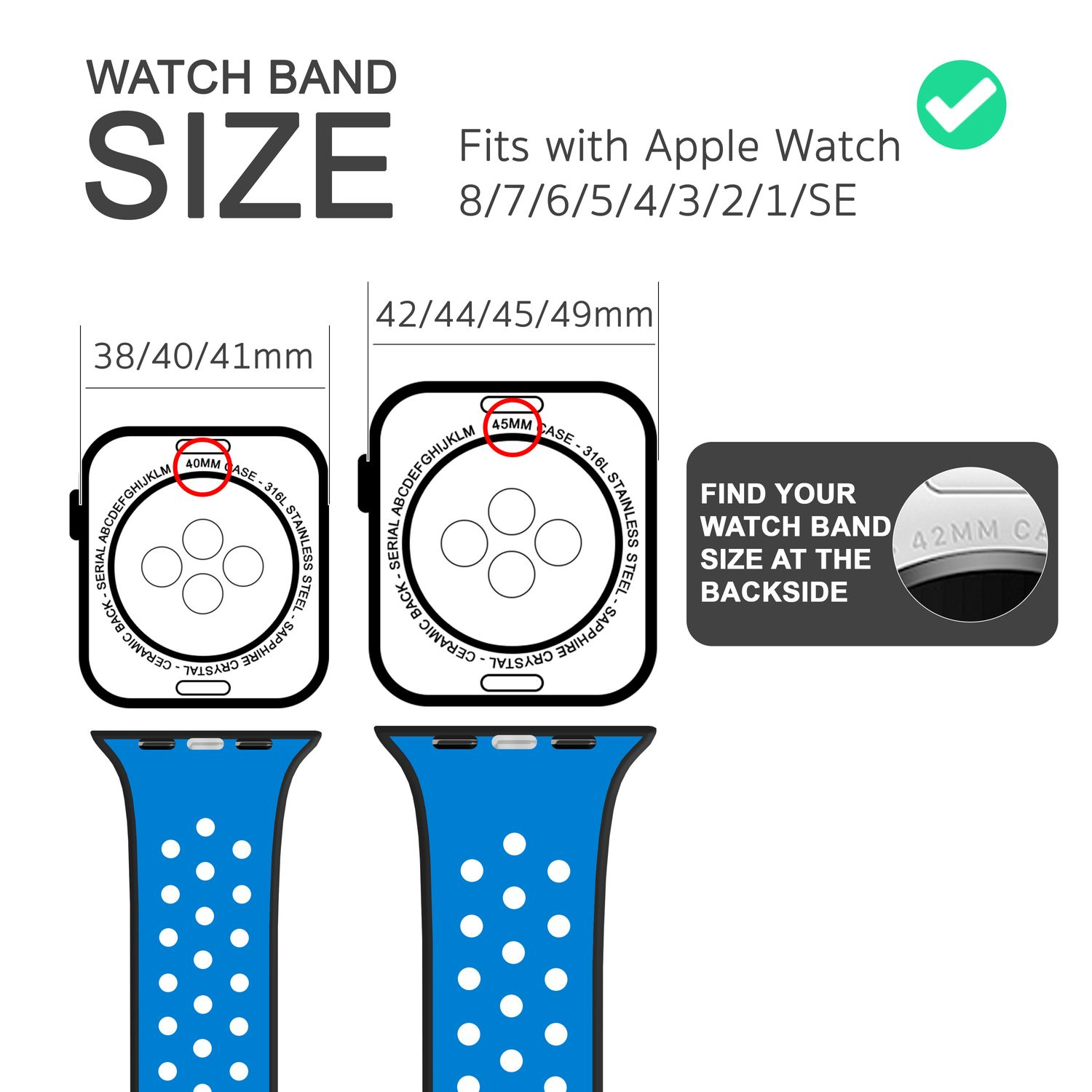 Armband, NALIA Ersatzarmband, Watch Blau Silikon Apple, 42mm/44mm/45mm/49mm, Schwarz Smart-Watch Airflow Apple