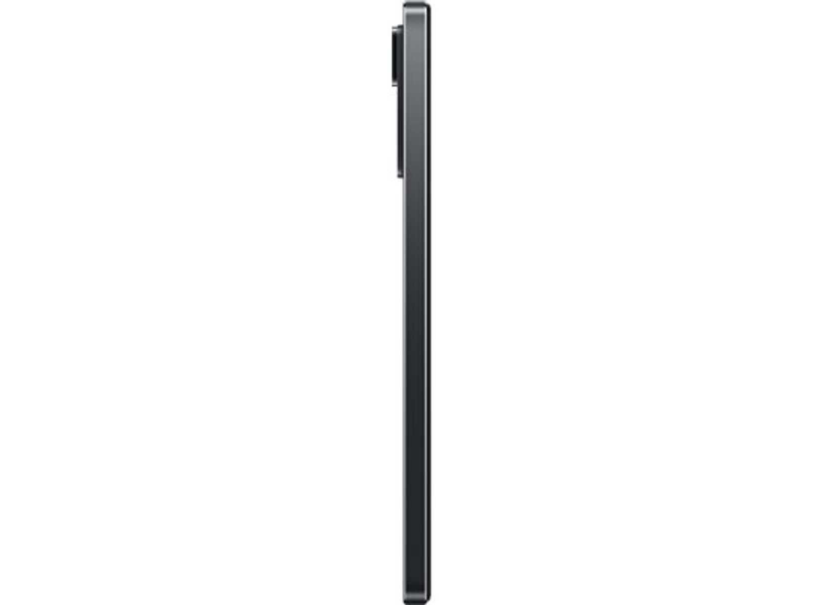 Smartphone-Seitenansicht. Schwarze Farbe. Weißer Hintergrund.