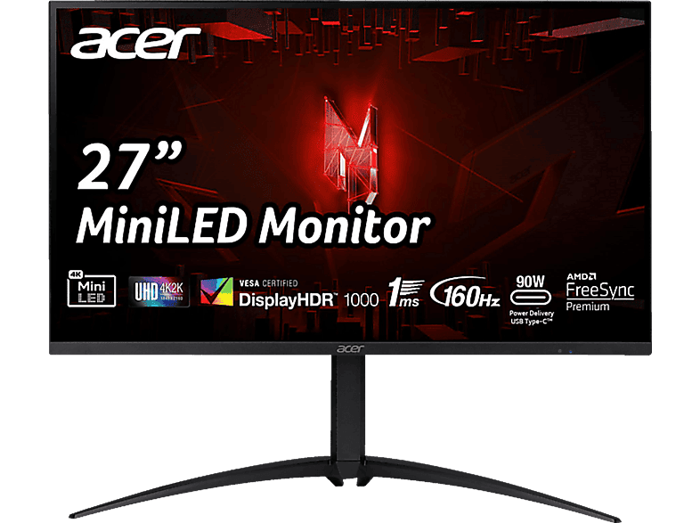 【4k 160Hz】Acer 27インチゲーミングモニター ACER NITRO XV275KP3 27 GAM/ UHD/160HZ/ERGO 27 Zoll UHD 4K Gaming
