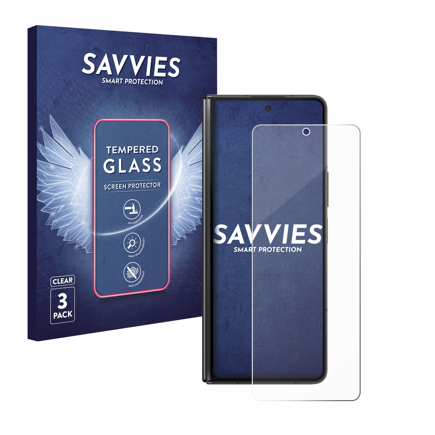 3x Galaxy 5) Schutzglas(für Z klares SAVVIES 9H Fold Samsung