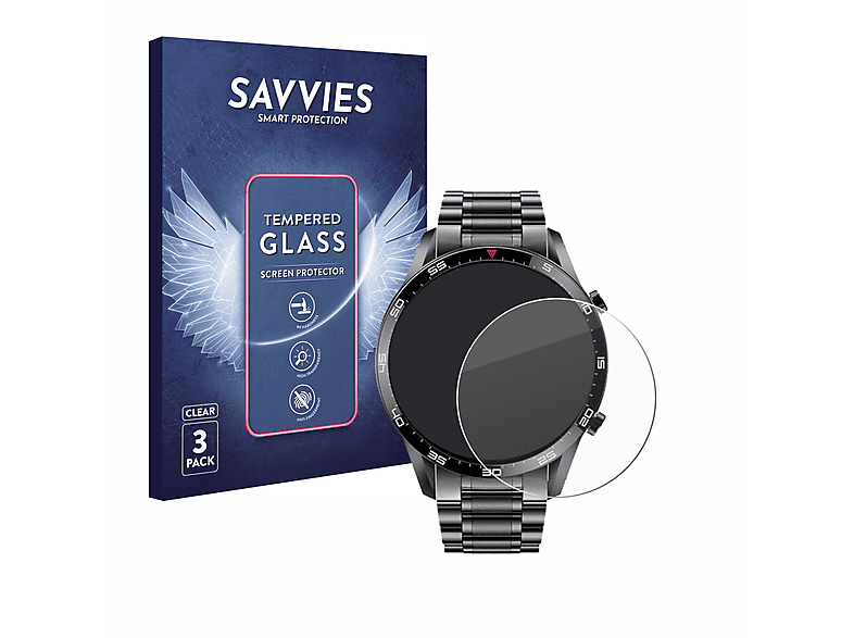 SAVVIES 3x 9H klares Schutzglas(für LIGE CC-0290A)