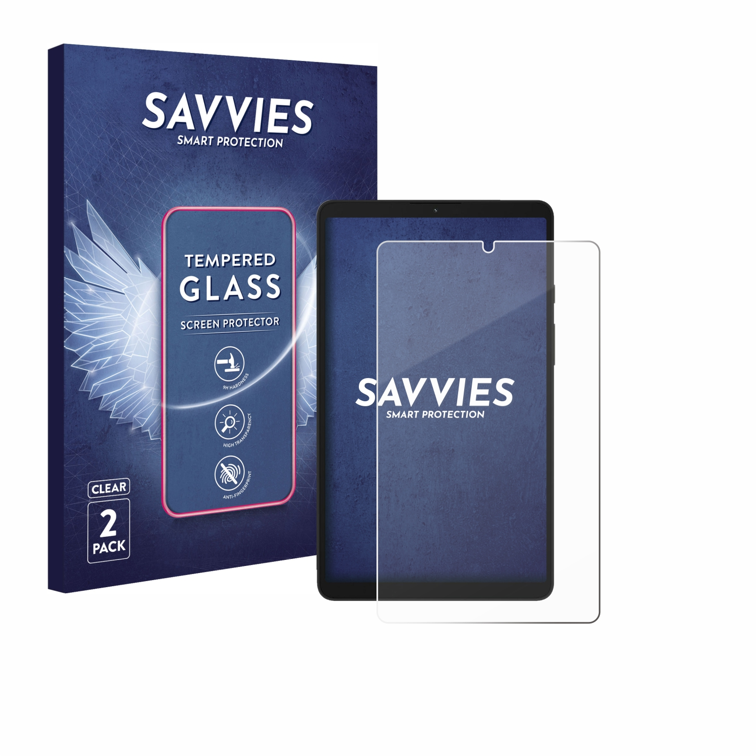 SAVVIES 2x 9H klares Tab LTE) A9 Samsung Schutzglas(für Galaxy