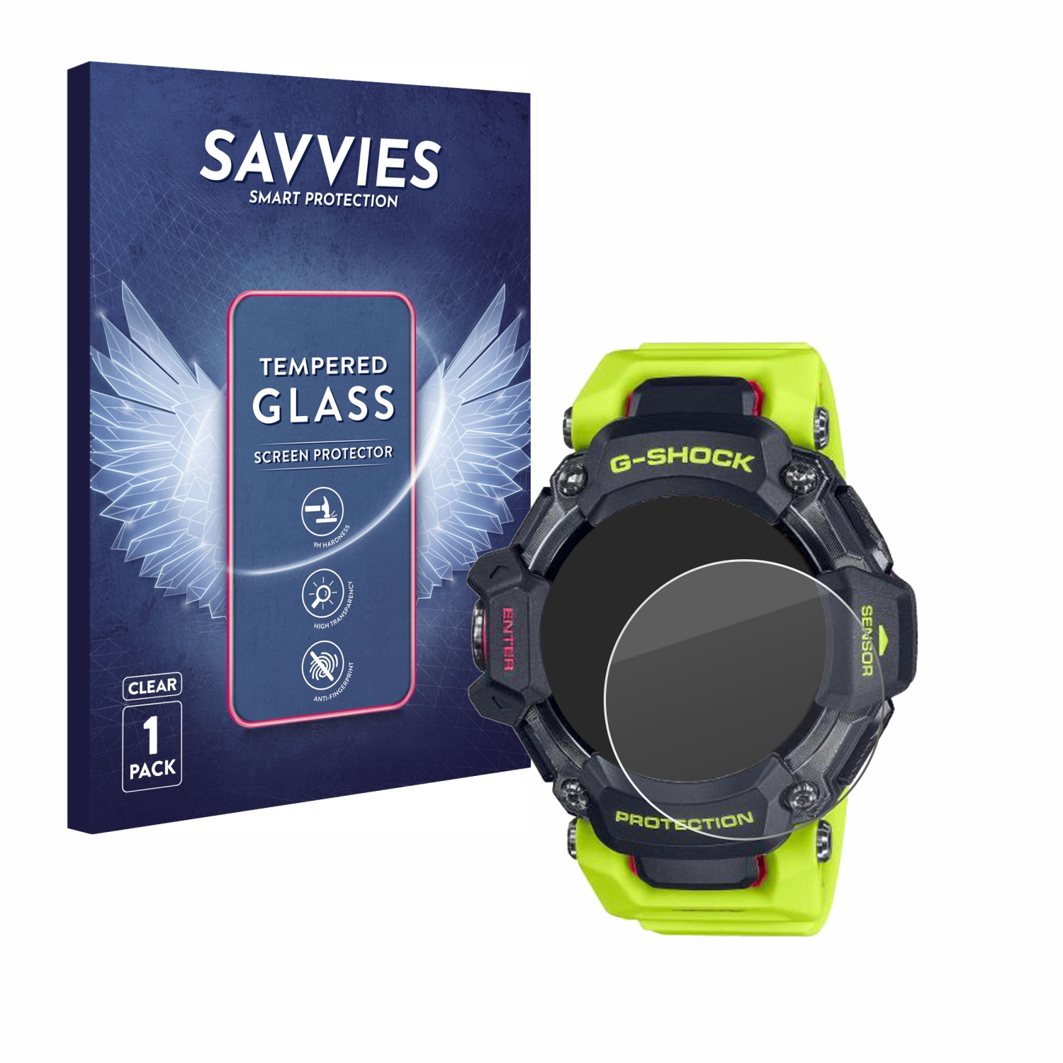 Casio klares SAVVIES 9H GBD-H2000) Schutzglas(für G-Shock