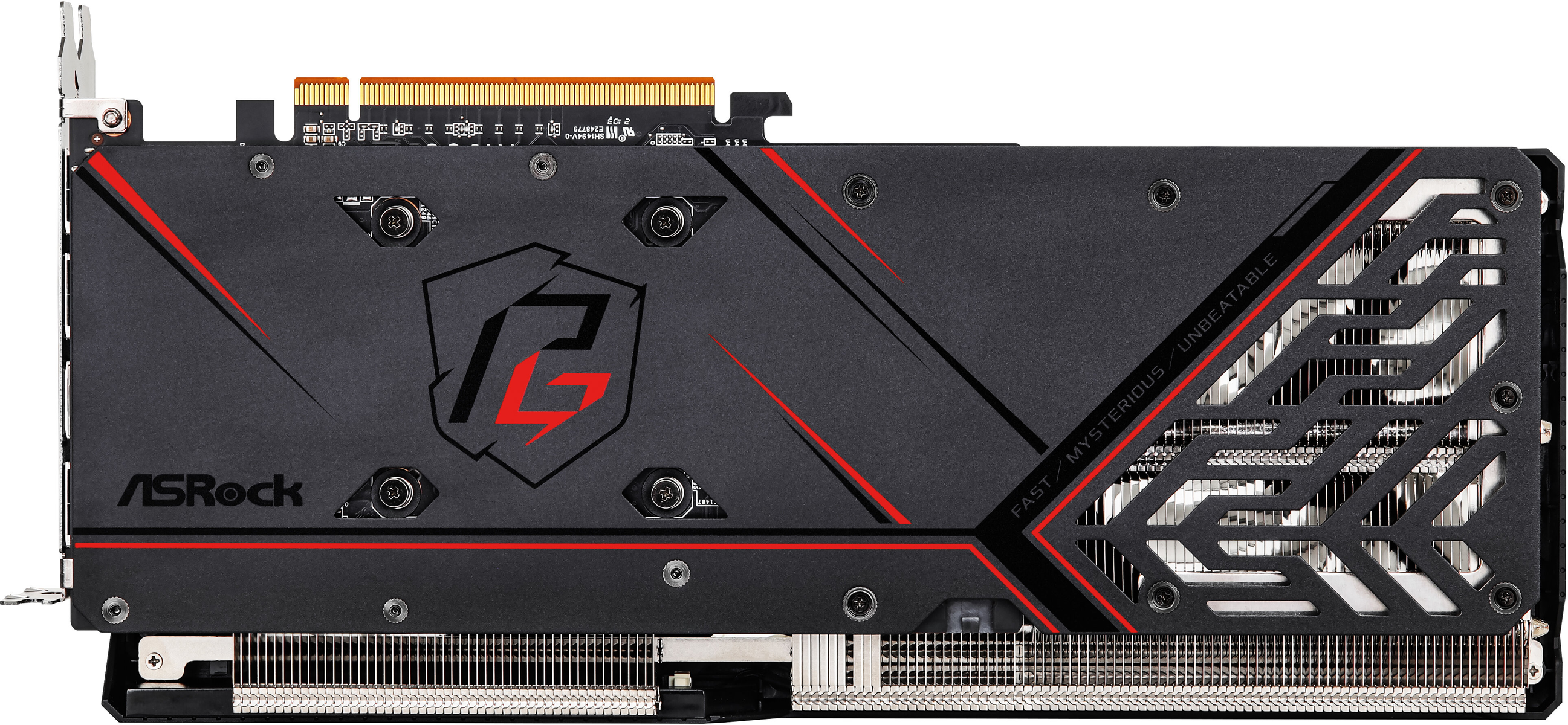 Scheda grafica, nera con dettagli rossi. Logo Phantom Gaming.