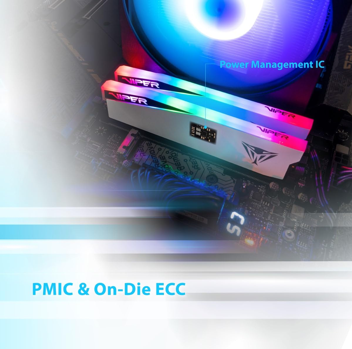 Banchi RAM installati su una scheda madre, con dissipatore e RGB.
