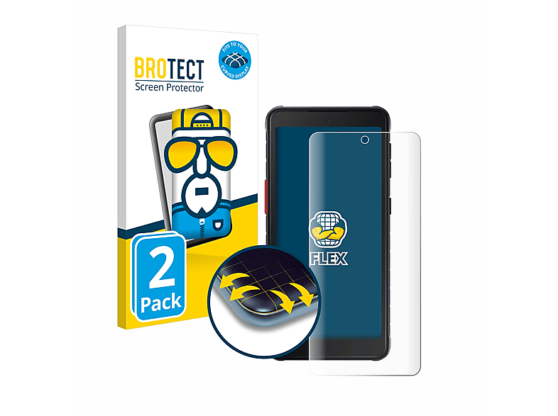 BROTECT Full-Cover Flex Curved 3D 5) 2x Galaxy XCover Schutzfolie(für Samsung