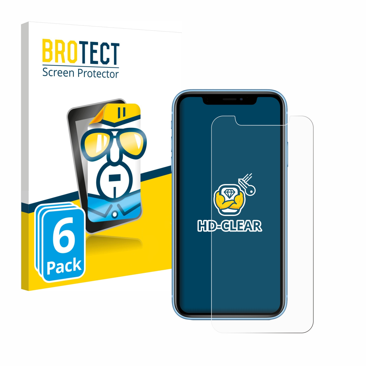BROTECT 6x Schutzfolie(für Apple XR) iPhone klare