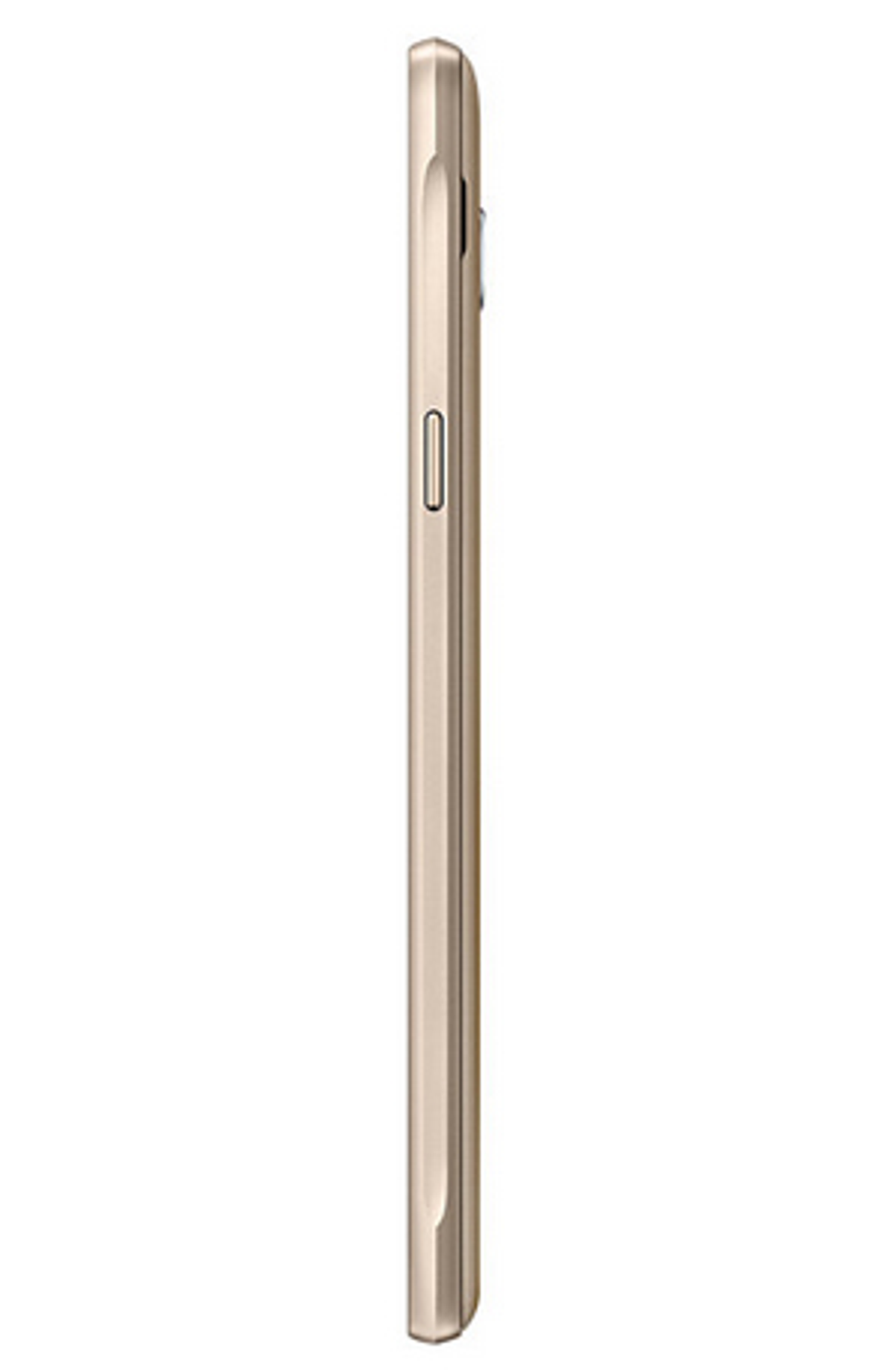 Seitenansicht eines goldenen Smartphones mit Taste.