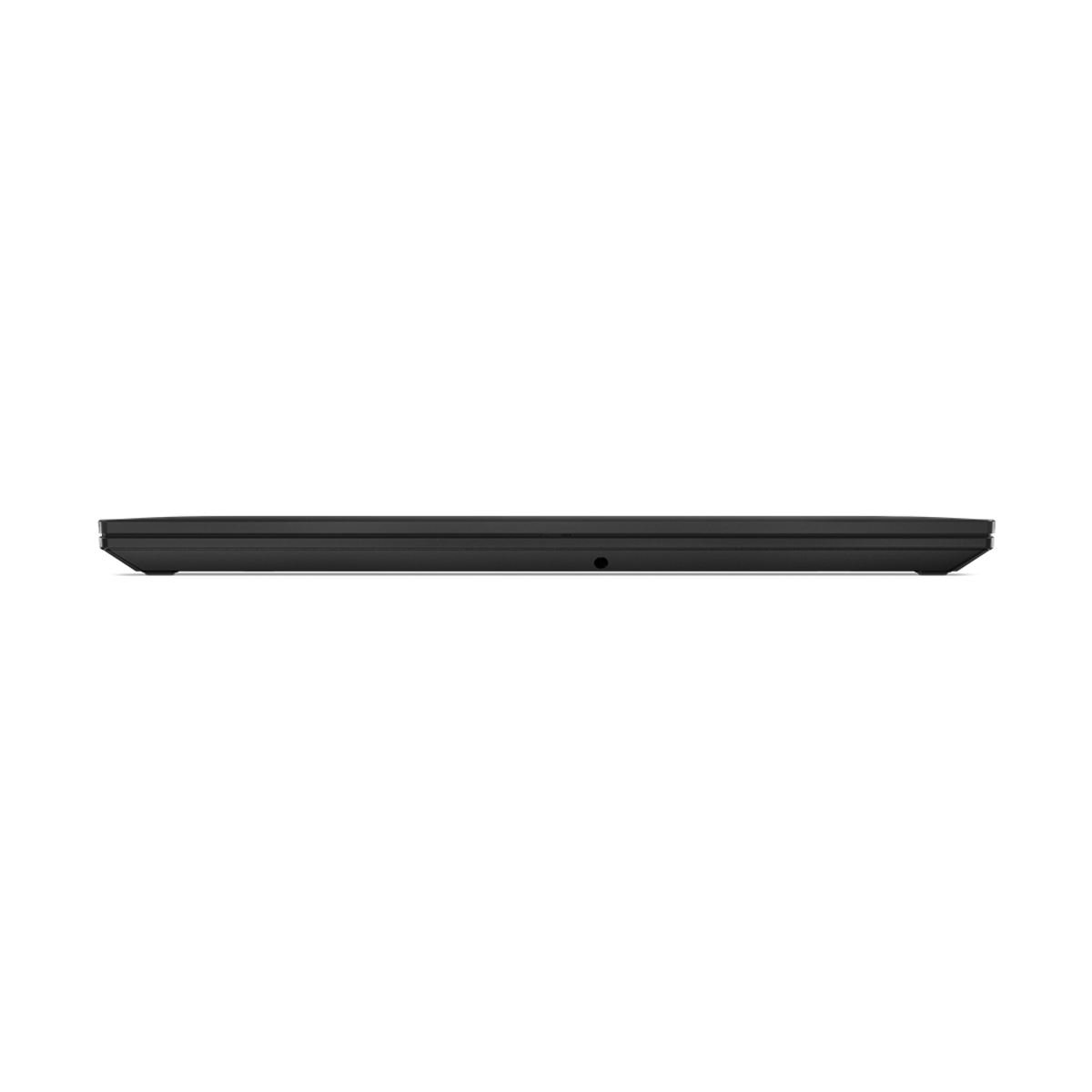Die Unteransicht eines schwarzen Laptops. Nur die Unterkante ist sichtbar.