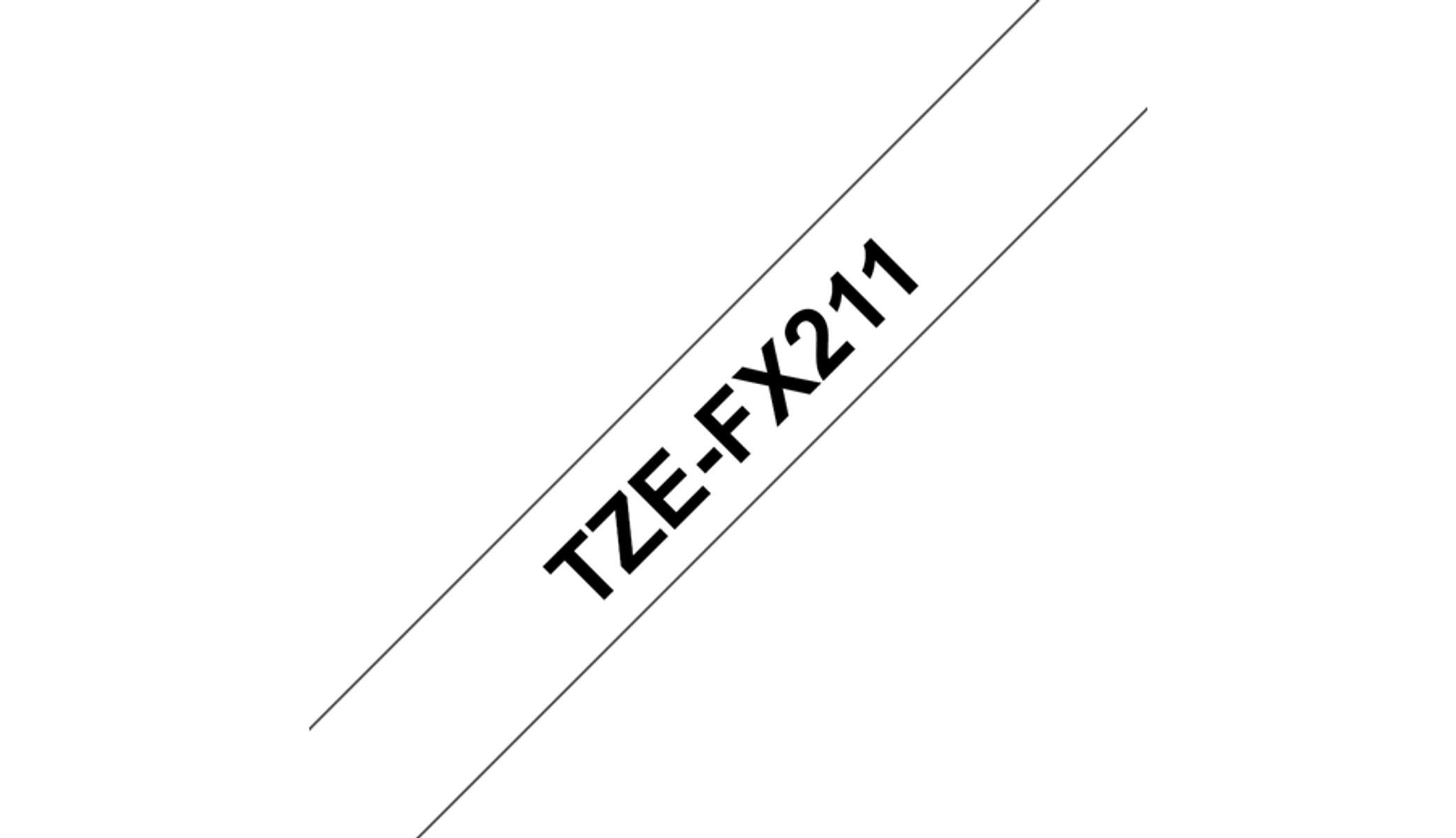 Weißer Hintergrund mit einer schwarzen, abgewinkelten Linie mit dem Text 'TZE-FX211'.