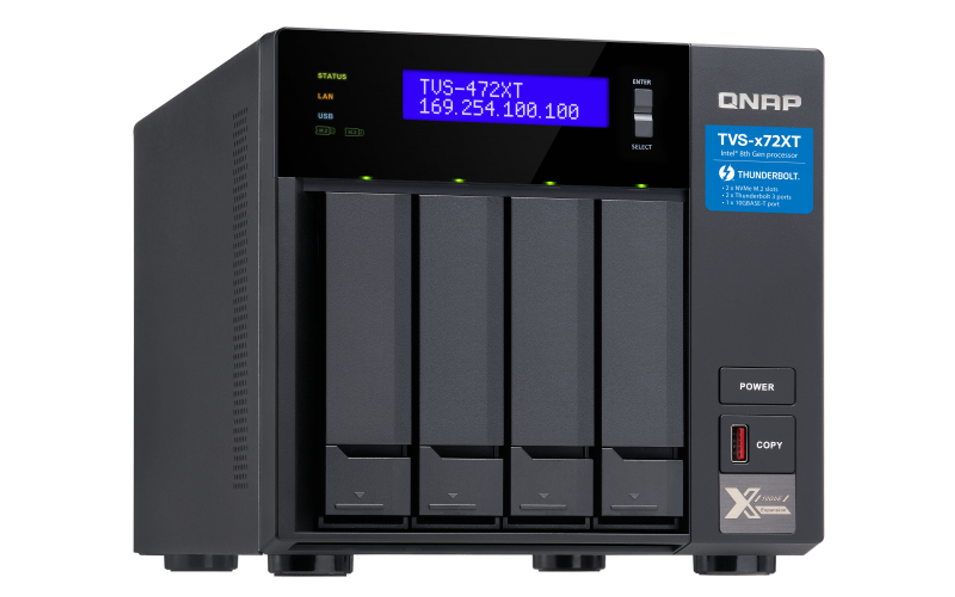 QNAP SYSTEMS TVS-472XT-i3-4G TB 0 3,5 Zoll