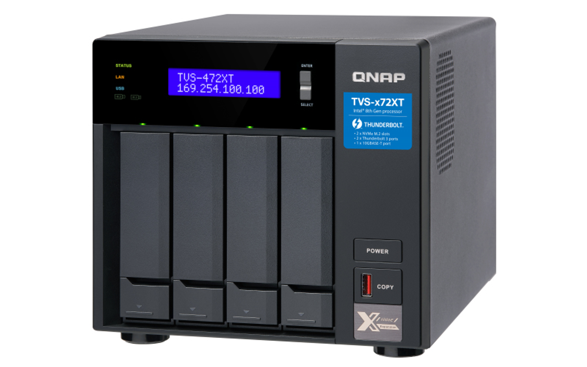 QNAP TVS-472XT-i3-4G 3,5 0 SYSTEMS TB Zoll
