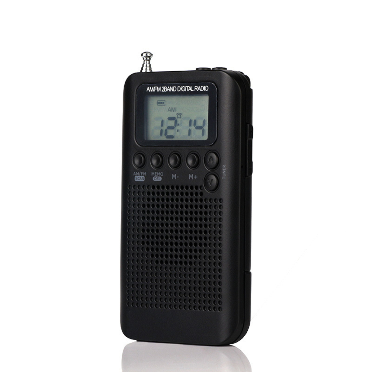 ENBAOXIN Tragbares Radio - FM/AM-Bänder, Hintergrundbeleuchtung Schwarz Zeitalarmeinstellung, FM, Radio, Orange AM, FM