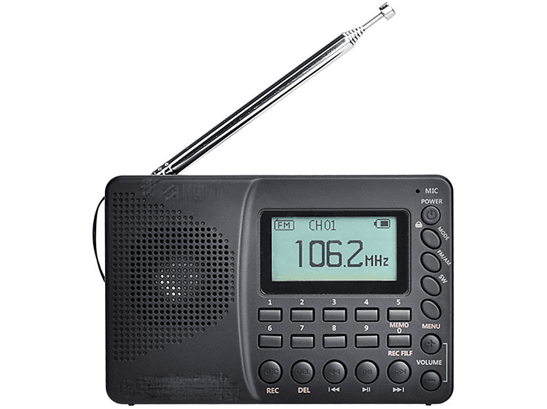 Lithium-Batterie -, Stereo-Recorder Radio, FM, Vollband ENBAOXIN FM, und AM, mit Karteneinschub, Bluetooth Schwarz - Austauschbare