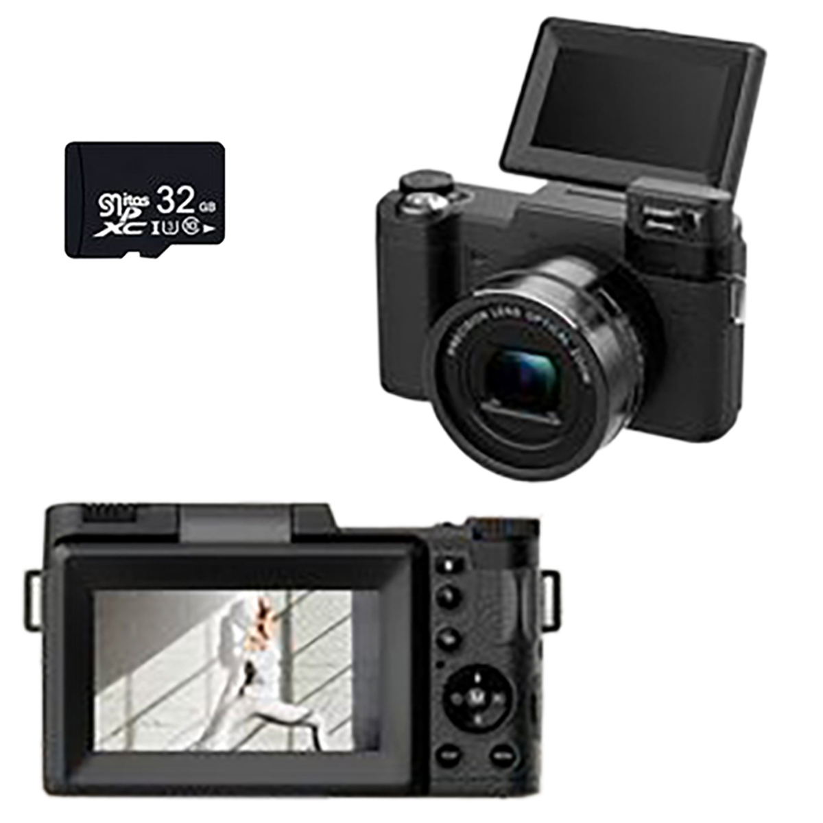 Sony Zoom- opt. Mikro-SLR CMOS-Sensor, mit Zoom Schwarz, Kompaktkamera opt. Digitalkamera LINGDA 5x