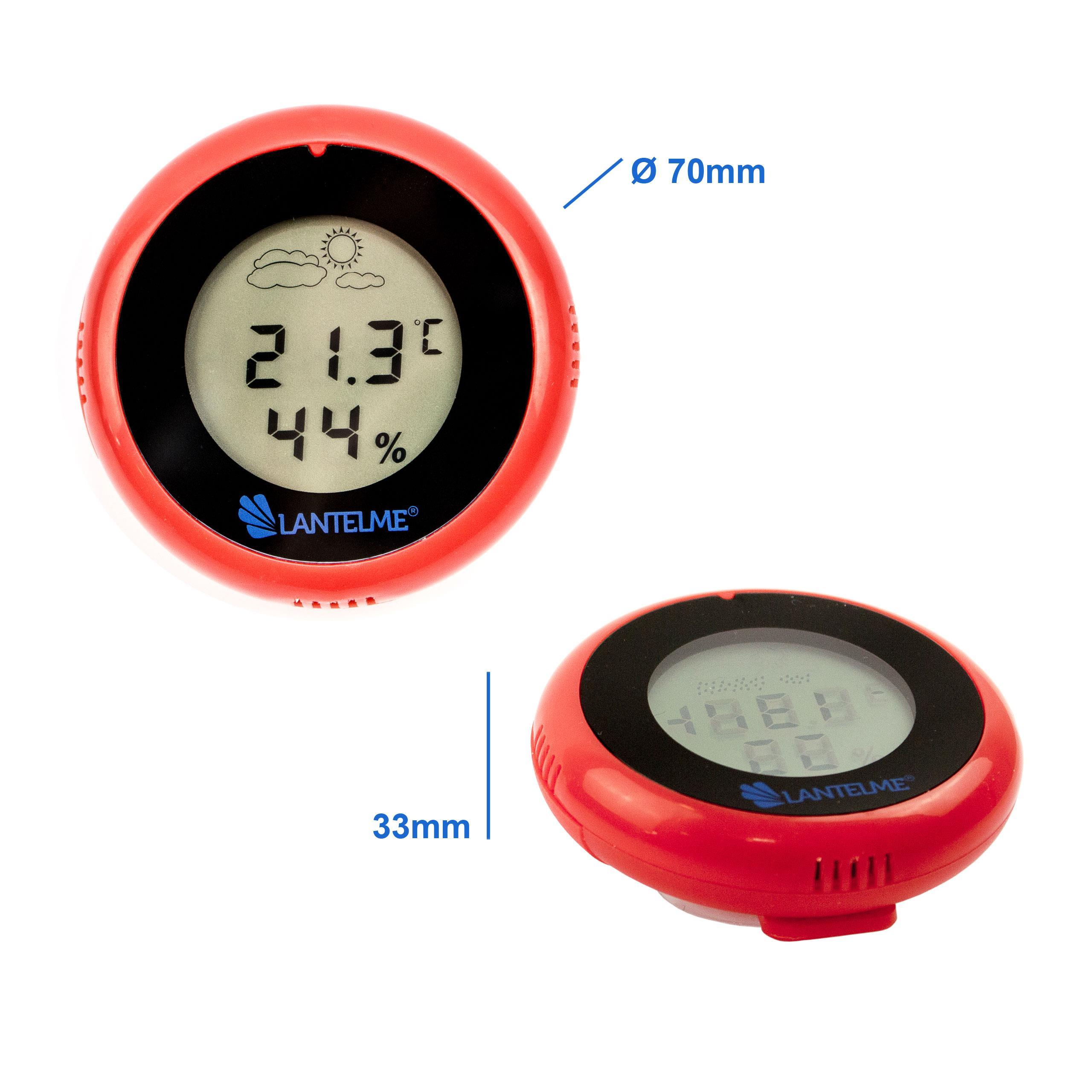 / Hygrometer Barometer 1 Wetterstation LANTELME Thermometer Rot / Stück