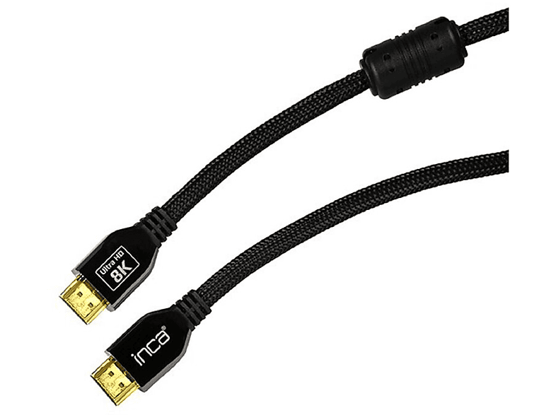 2m INCA HDMI-Kabel, Definition 8K High Schwarz Bildübertragung IHD-21