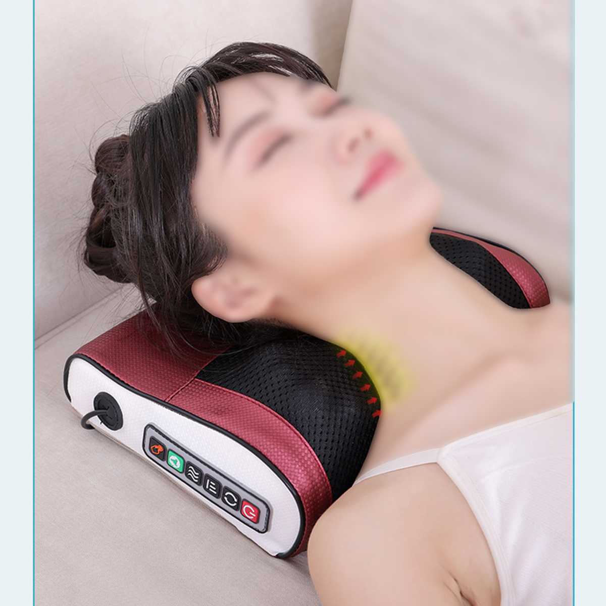 BRIGHTAKE Nacken-Nacken-Halsmassagegerät Elektrisch PU-Leder beheiztes 3-stufige Einstellung Massagekissen Nacken-Massagegerät