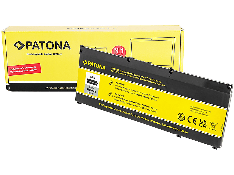 PATONA Akku für HP SR03-H Li-Polymer Ersatzakku, 11.55 Volt, 4380 mAh 1 Stück | Notebookakku